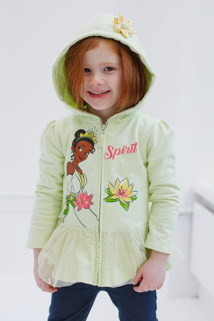 Disney Princess Tiana Fleece Zip Up Hoodie Dress - imagikids