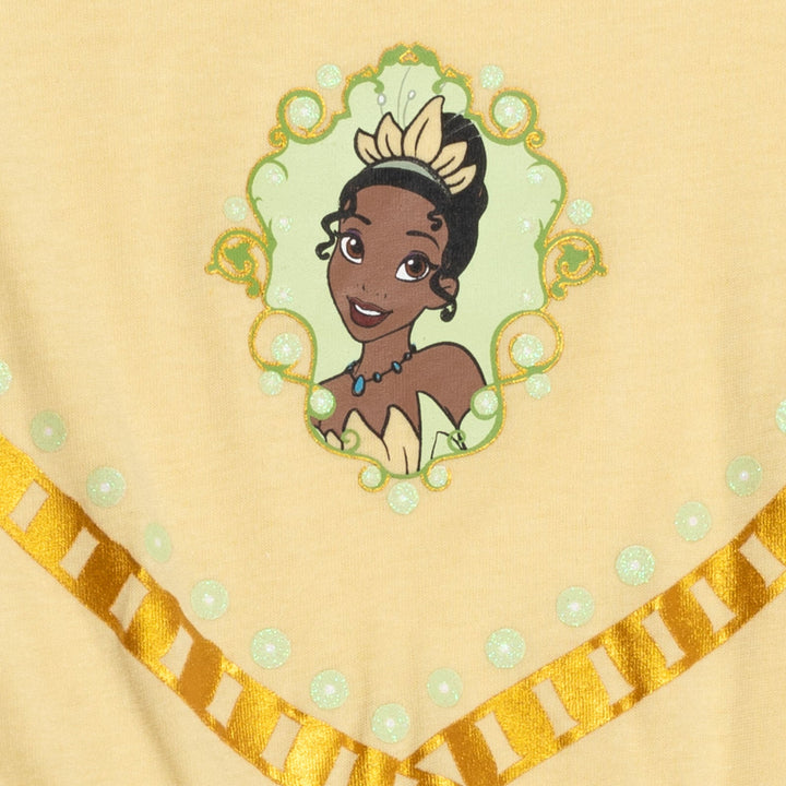 Disney Princess Tiana Metallic Print Romper With Skirt Overlay - imagikids