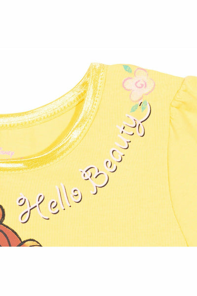 Disney Princesses Belle Tutu Short Sleeve Dress with Scrunchy - imagikids