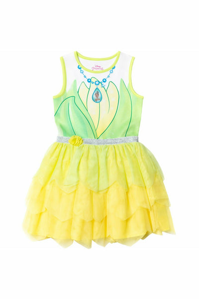 Disney Princesses Tiana Tulle Costume Sleeveless Dress - imagikids