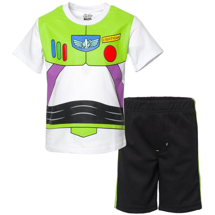 Disney Toy Story Buzz Lightyear Cosplay T-Shirt and Mesh Shorts Outfit Set - imagikids