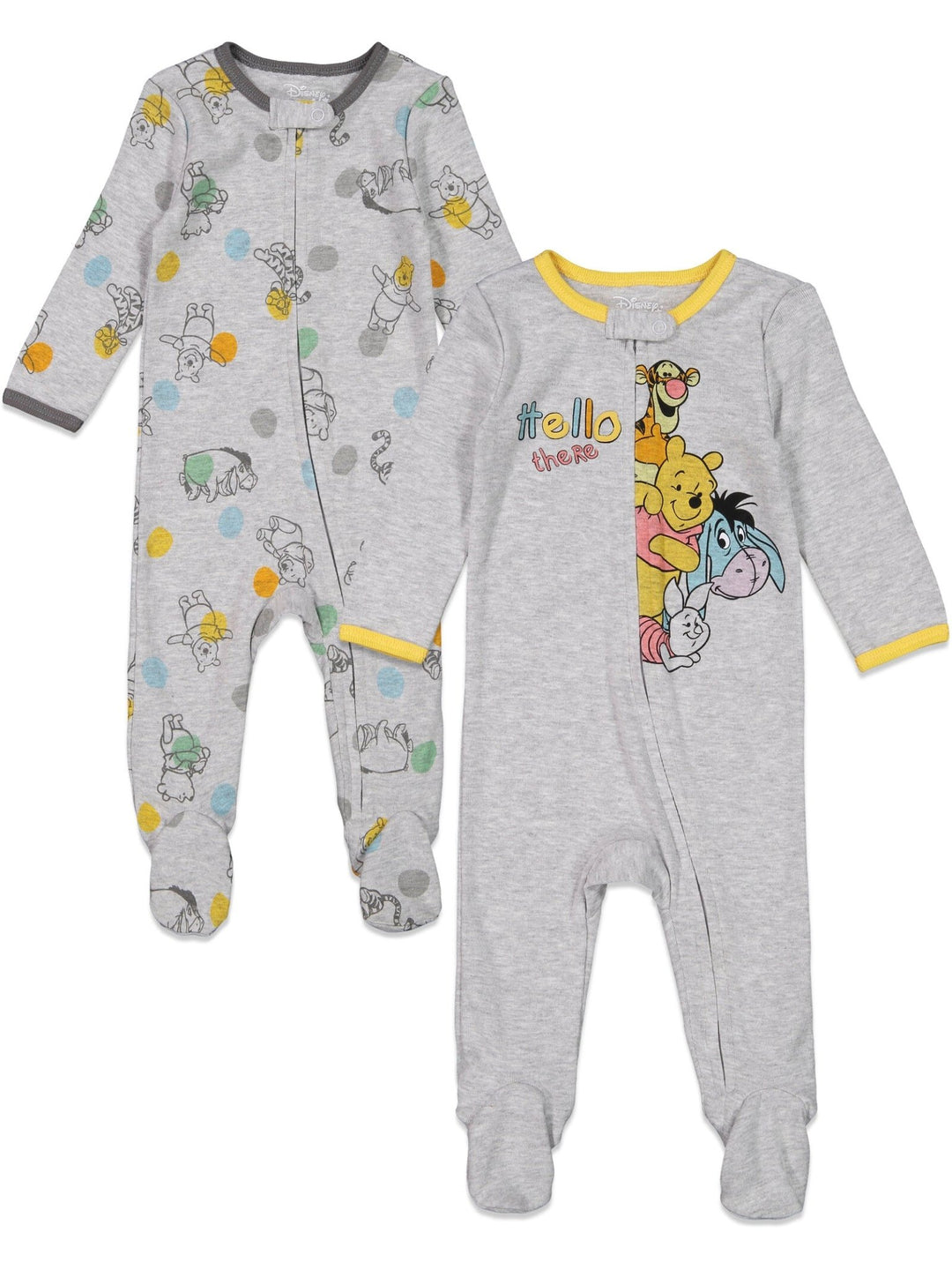 Disney Winnie the Pooh 2 Pack Zip Up Sleep N' Play Coveralls - imagikids