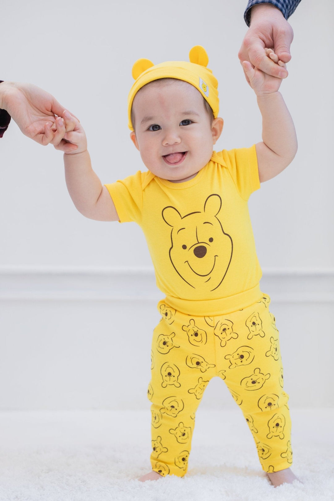 Disney Winnie the Pooh Bodysuit Pants and Hat 3 Piece Outfit Set - imagikids