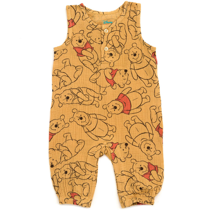 Disney Winnie the Pooh Cotton Gauze Henley Sleeveless Romper - imagikids