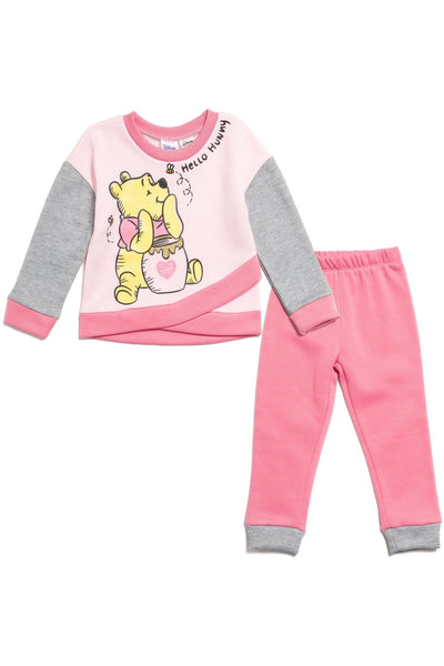 Disney Winnie the Pooh Fleece Fashion Pullover Crossover Sweatshirt & Pants - imagikids