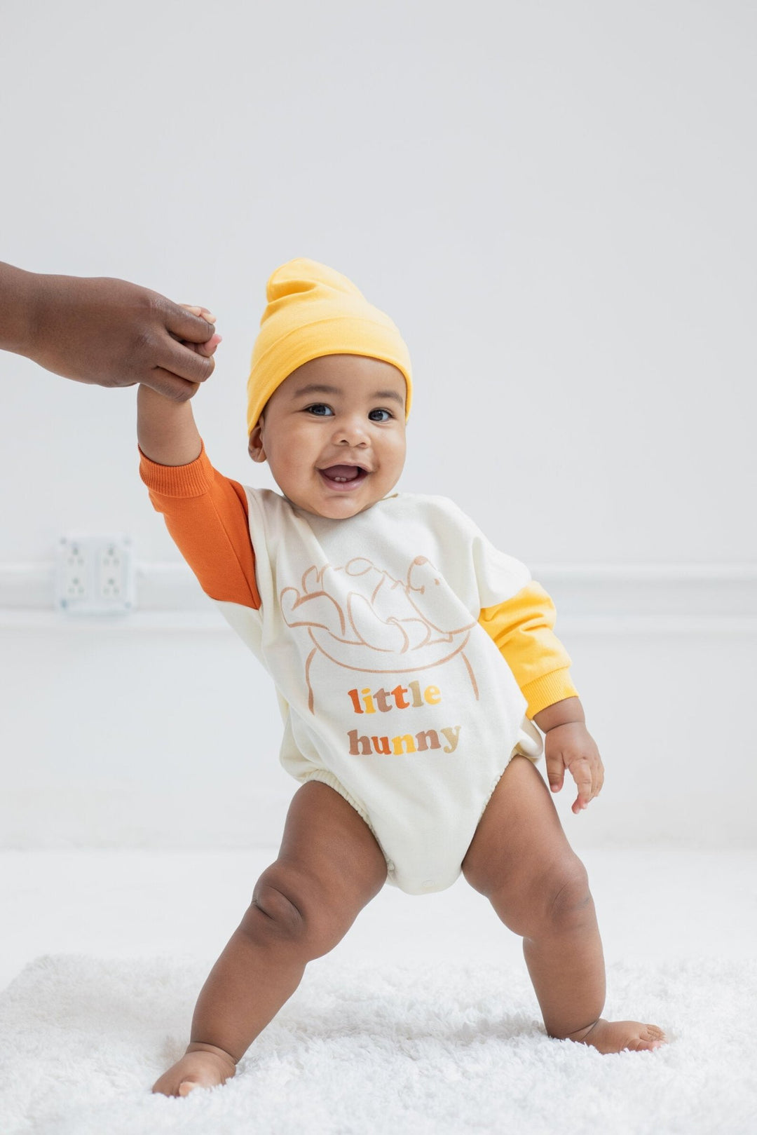 Disney Winnie the Pooh French Terry Oversized Bodysuit and Beanie - imagikids