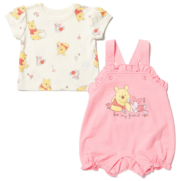 Disney Winnie the Pooh French Terry Short Overalls and T-Shirt - imagikids