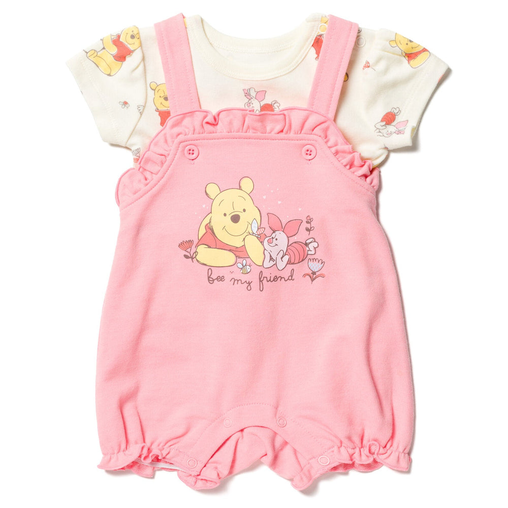 Disney Winnie the Pooh French Terry Short Overalls and T-Shirt - imagikids