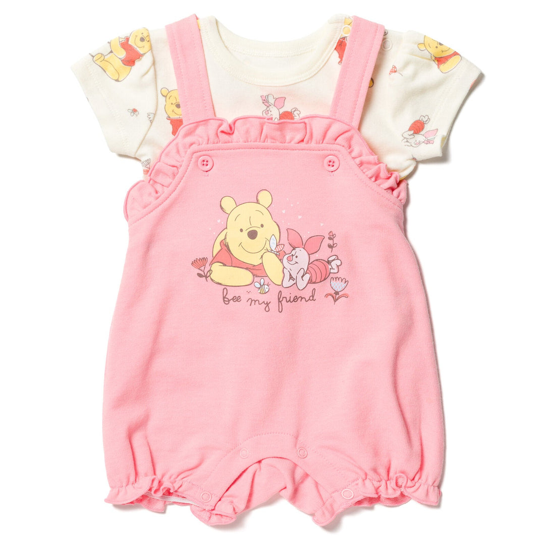 Disney Winnie the Pooh French Terry Short Overalls and T-Shirt - imagikids