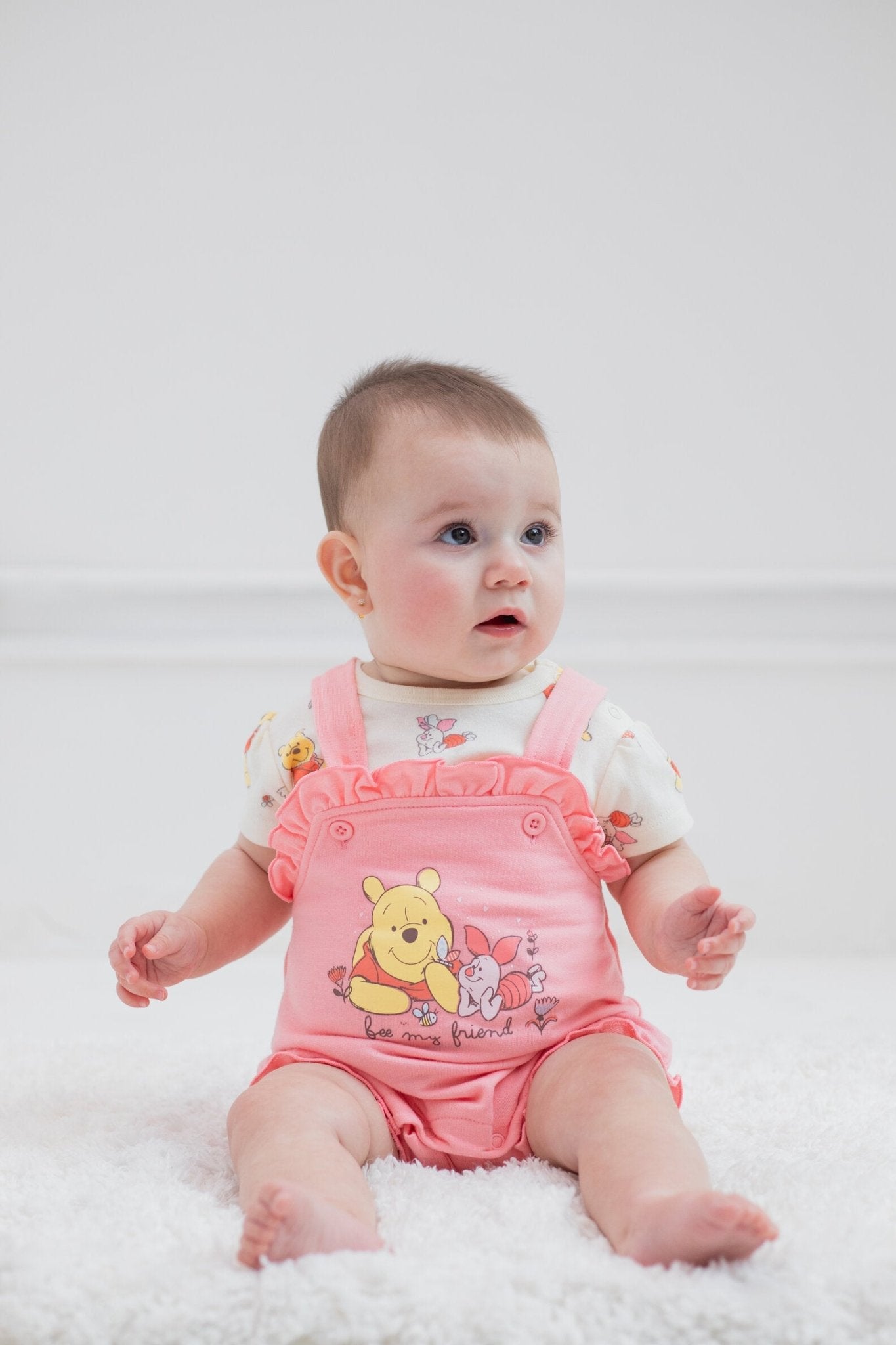 Disney Winnie the Pooh French Terry Short Overalls and T-Shirt - imagikids