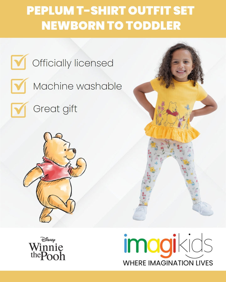 Disney Winnie the Pooh Peplum T-Shirt and Leggings Outfit Set - imagikids