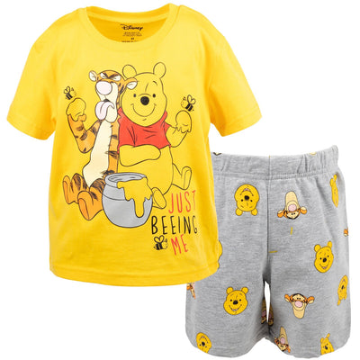 Disney Winnie the Pooh Pullover T-Shirt and French Terry Shorts Outfit Set - imagikids