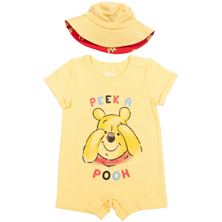 Disney Winnie the Pooh Romper and Bucket Sun Hat - imagikids