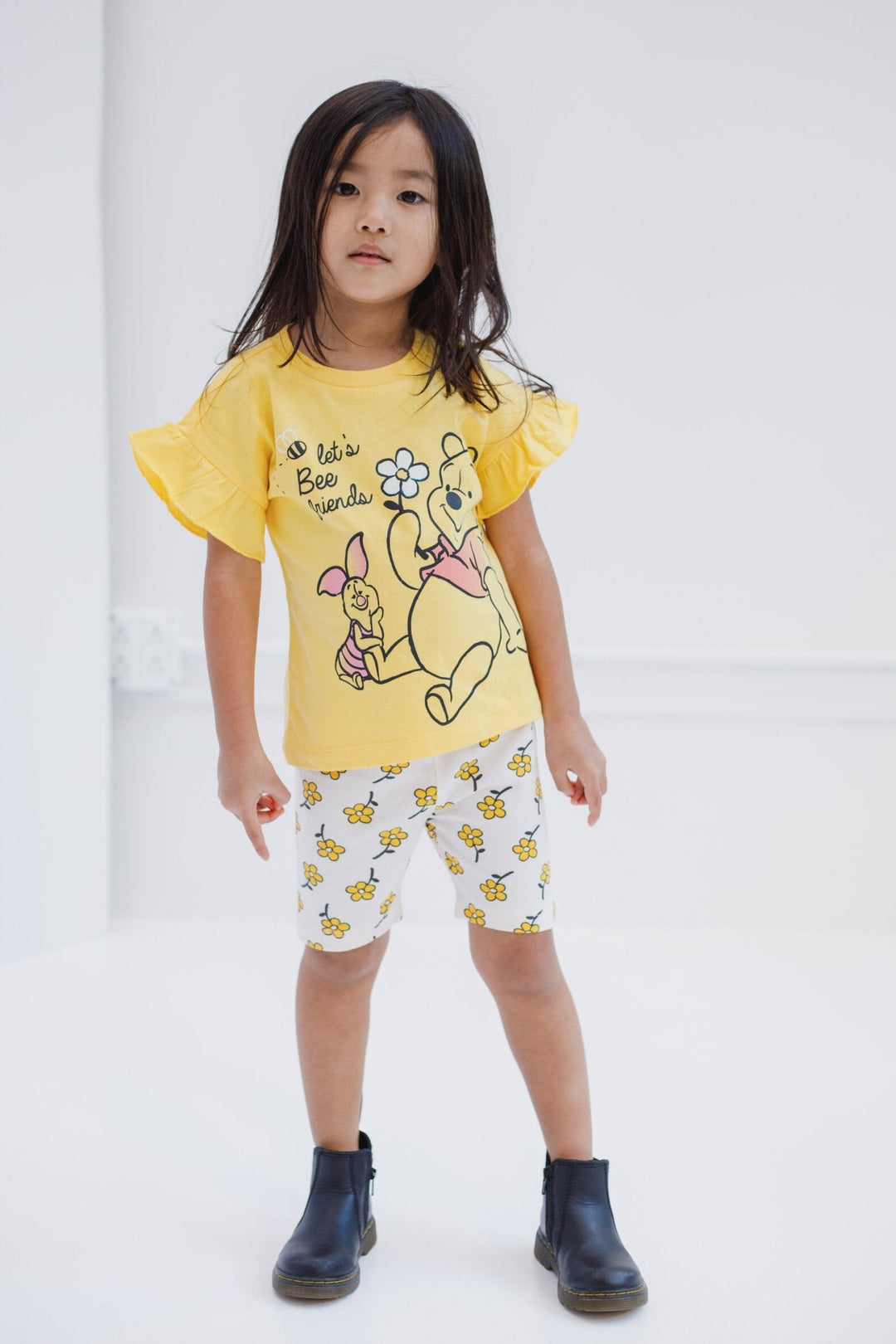 Disney Winnie the Pooh T-Shirt and Bike Shorts Outfit Set - imagikids