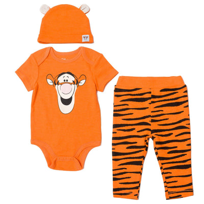 Disney Winnie the Pooh Tigger Cosplay Bodysuit Pants and Hat 3 Piece Outfit Set - imagikids