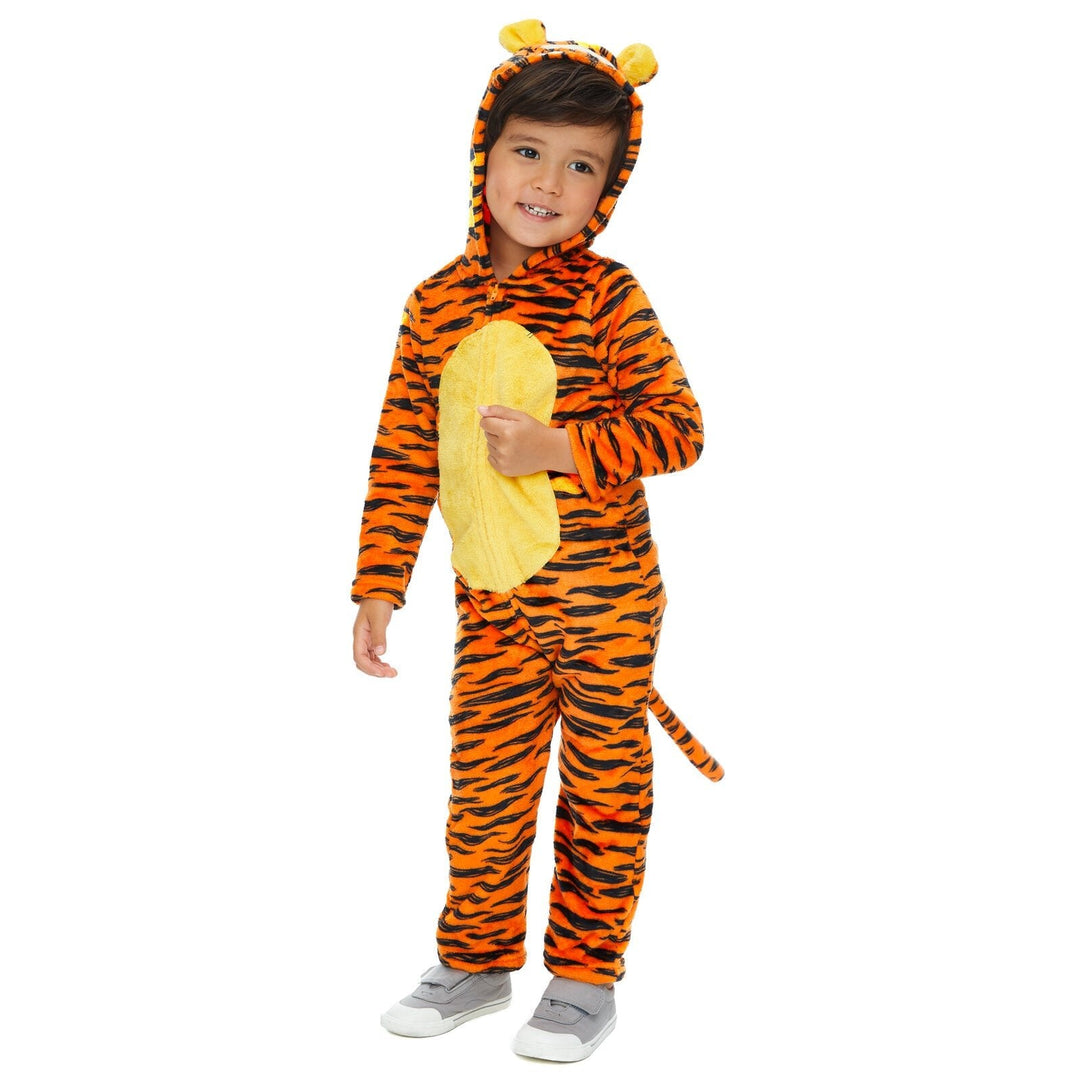 Disney Winnie the Pooh Tigger Fleece Zip Up Cosplay Coverall Tail - imagikids