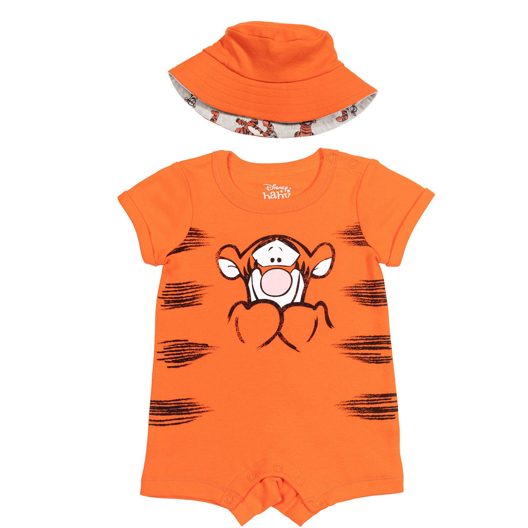 Disney Winnie the Pooh Tigger Romper and Bucket Sun Hat - imagikids