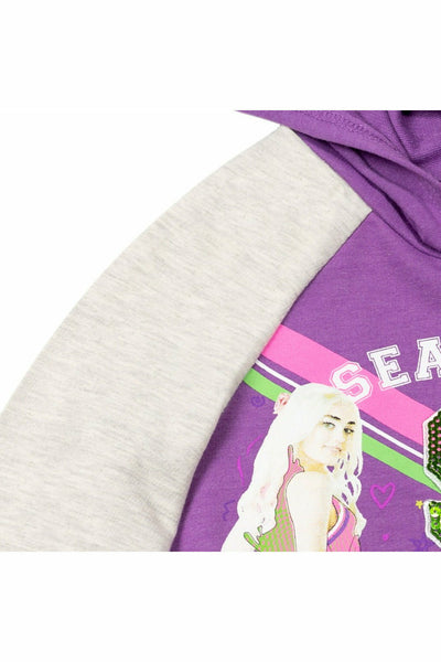 Disney Zombies French Terry Raglan Pullover Bow Hoodie - imagikids