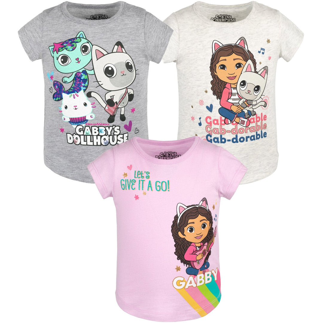 Dreamworks Gabby's Dollhouse Pandy Paws 3 Pack T-Shirts - imagikids