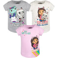 Dreamworks Gabby's Dollhouse Pandy Paws 3 Pack T-Shirts
