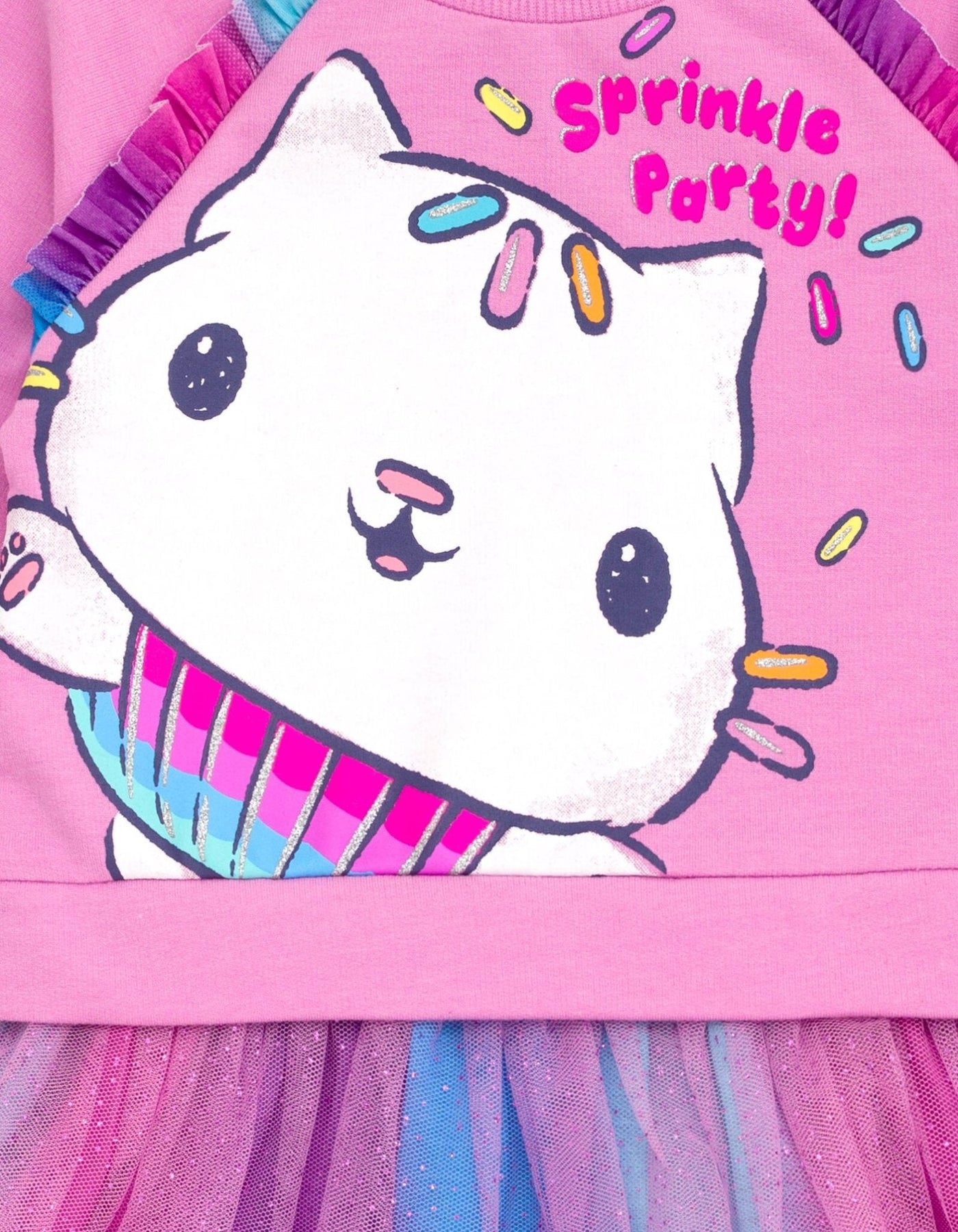 Dreamworks Gabby's Dollhouse Pandy Paws Cakey Cat Girls French Terry Dress - imagikids