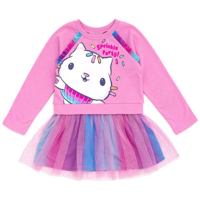 Dreamworks Gabby's Dollhouse Pandy Paws Cakey Cat Girls French Terry Dress - imagikids