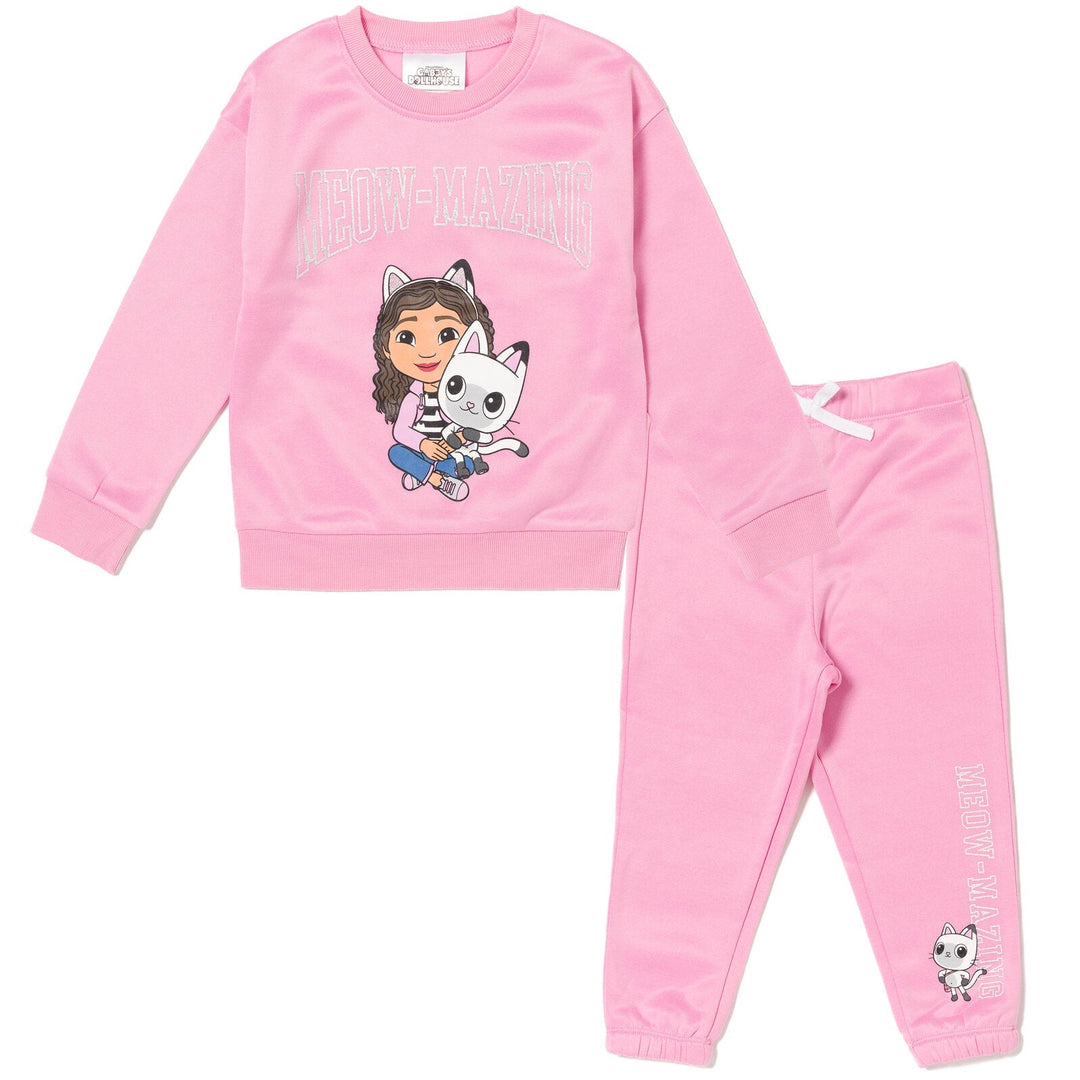 Dreamworks Gabby's Dollhouse Pandy Paws Fleece Sweatshirt and Pants Set - imagikids