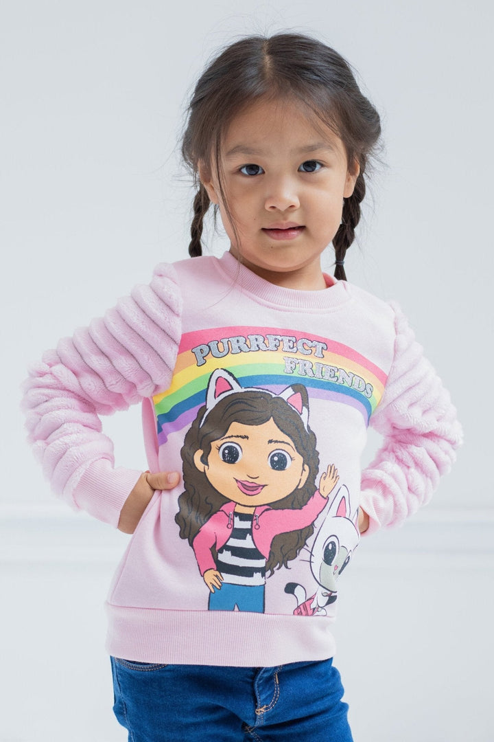 Dreamworks Gabby's Dollhouse Pandy Paws Girls Fleece Fur Sweatshirt - imagikids