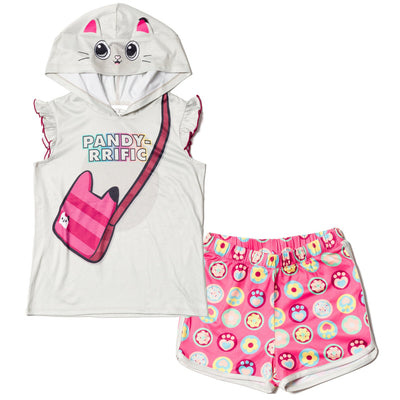 Dreamworks Gabby's Dollhouse Pandy Paws Tank Top and Dolphin Shorts Outfit Set - imagikids