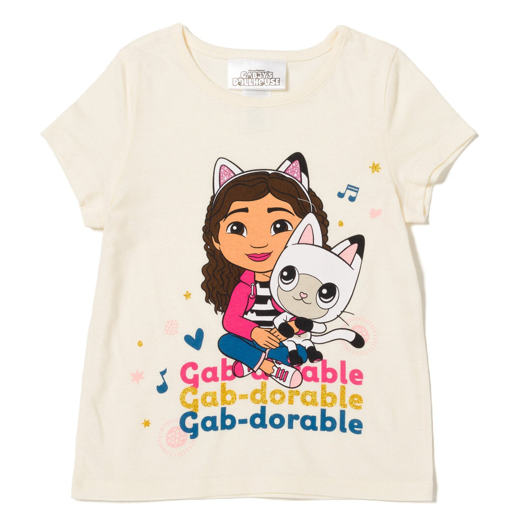 Dreamworks Gabby's Dollhouse Pandy Paws Zip Up Fleece Hoodie Graphic T-Shirt and Leggings 3 Piece Outfit Set - imagikids