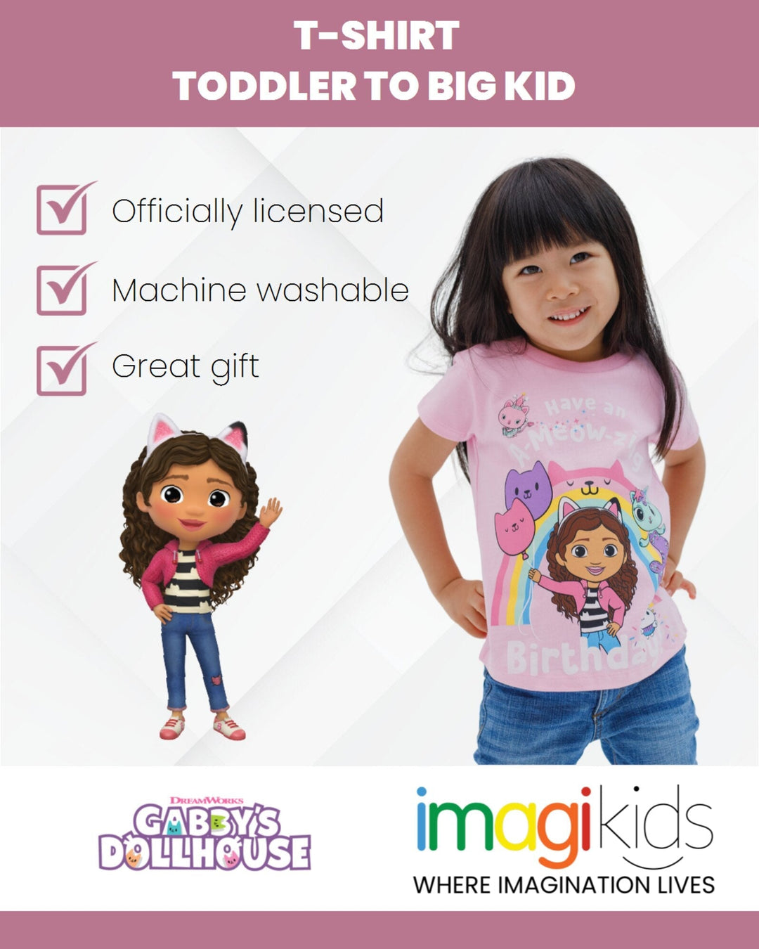 Dreamworks Gabby's Dollhouse T-Shirt - imagikids