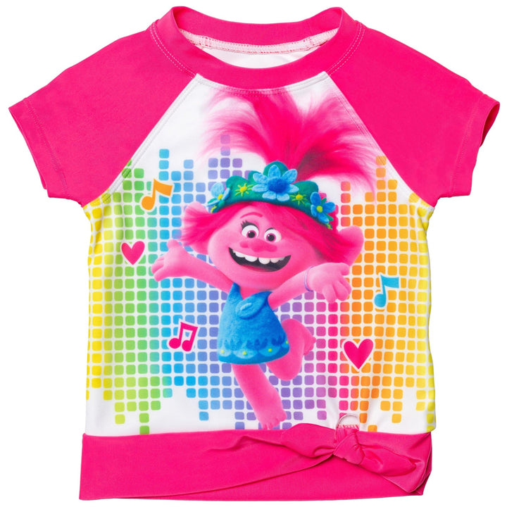 DreamWorks Trolls Poppy UPF 50+ One Piece Bathing Suit Rash Guard Tankini Top Skirt Bikini Bottom 5 Swimsuit Set - imagikids