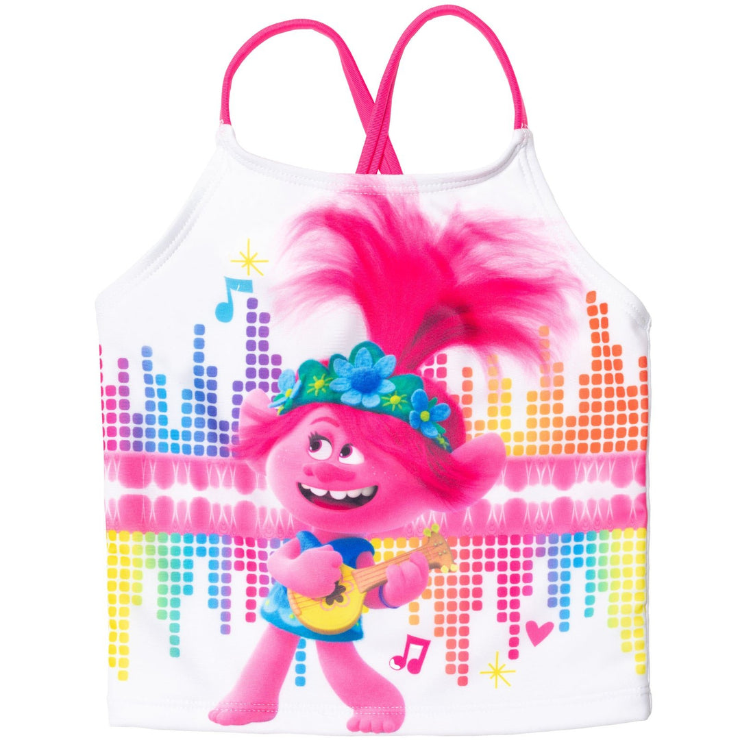 DreamWorks Trolls Poppy UPF 50+ One Piece Bathing Suit Rash Guard Tankini Top Skirt Bikini Bottom 5 Swimsuit Set - imagikids