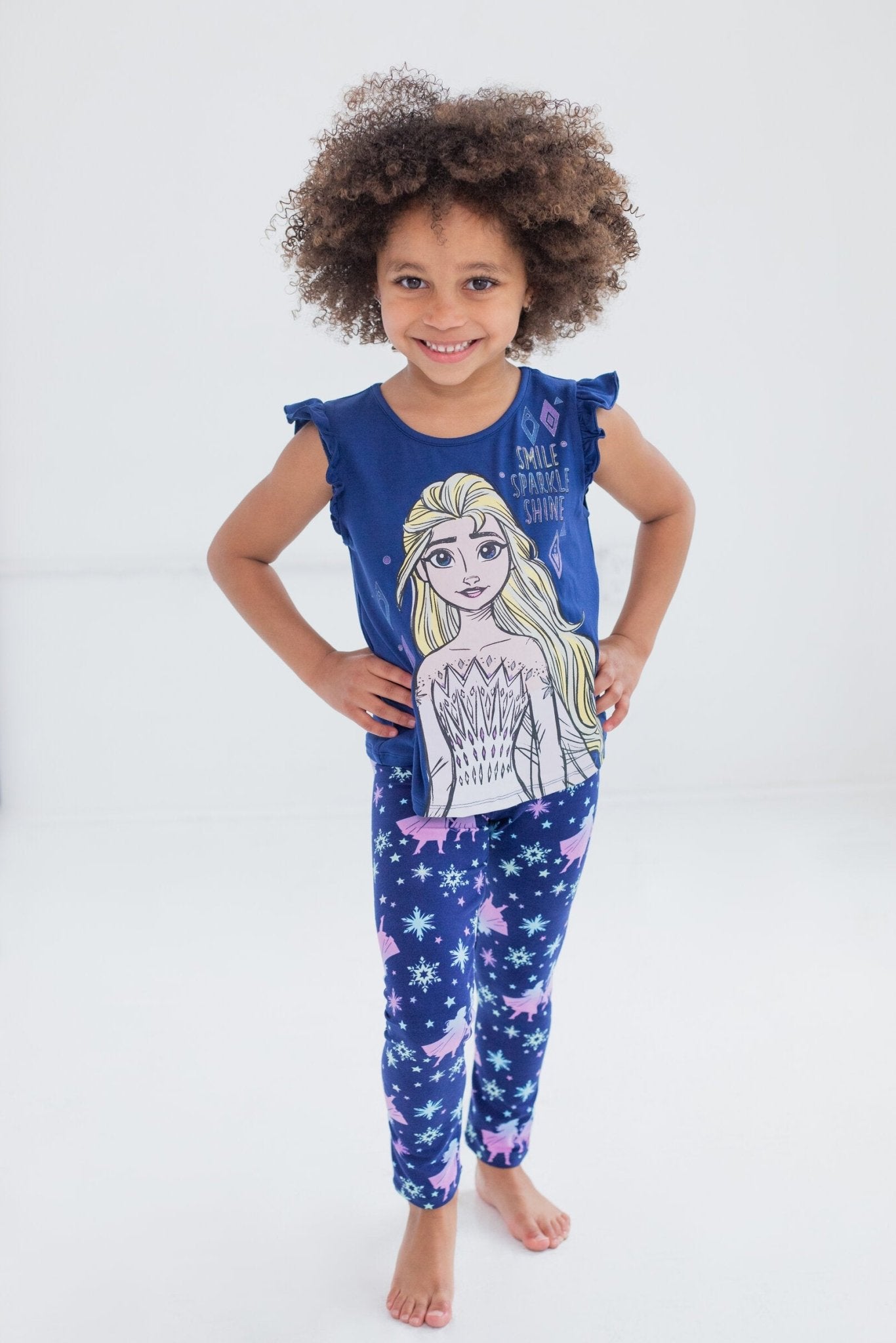 Frozen 4 Piece Outfit Set: T-Shirt Tank Top Legging Shorts - imagikids