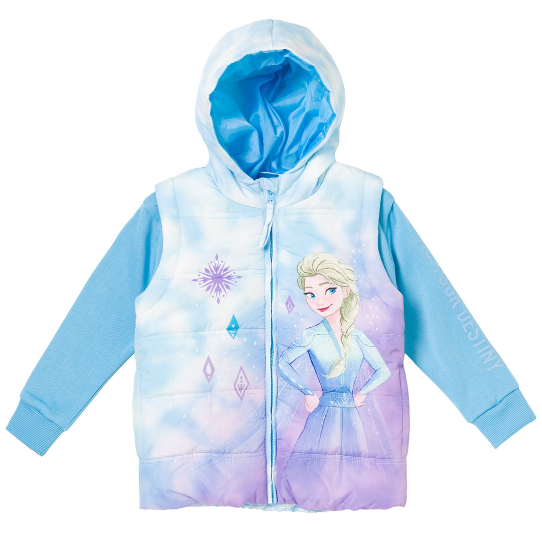 Frozen Queen Elsa Zip Up Vest 2fer Jacket - imagikids