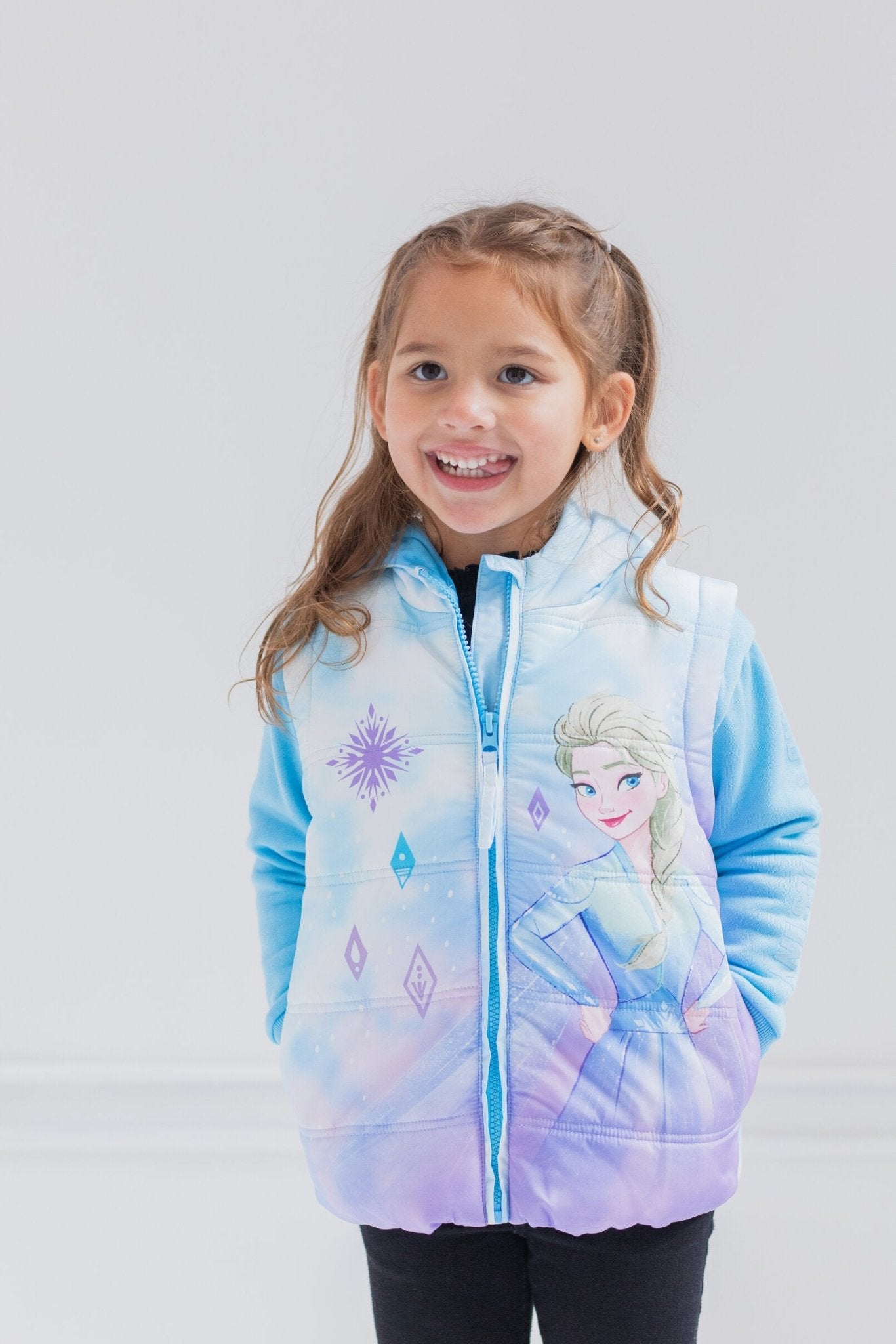 Frozen Queen Elsa Zip Up Vest 2fer Jacket - imagikids