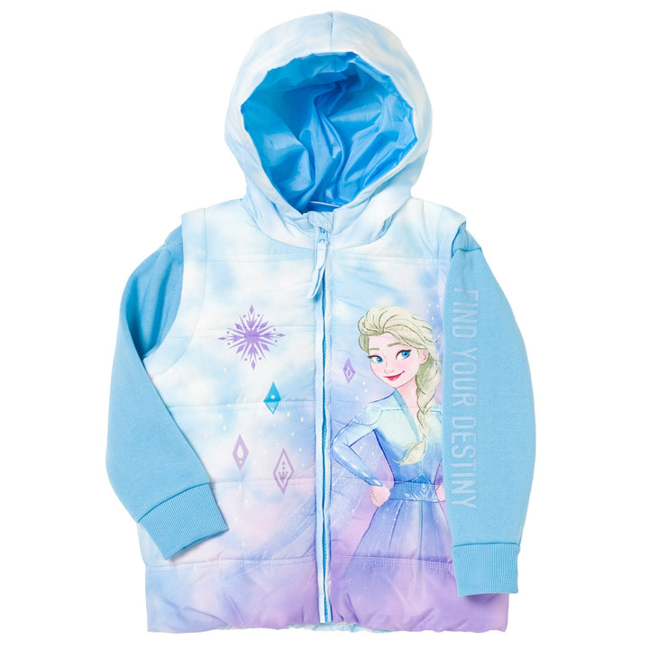 Frozen Queen Elsa Zip Up Vest 2fer Jacket - imagikids