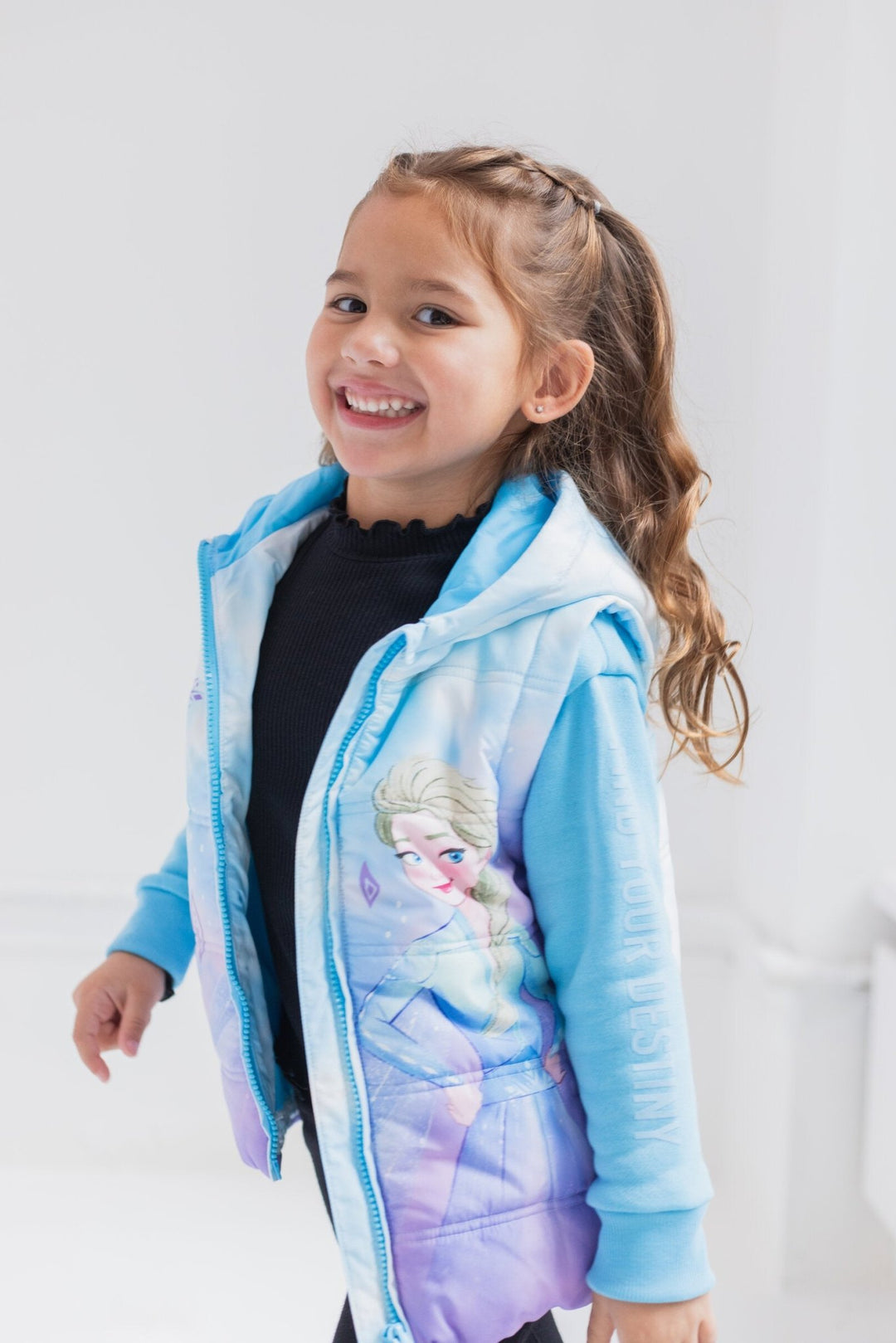 Frozen Queen Elsa Zip Up Vest 2fer Jacket - imagikids