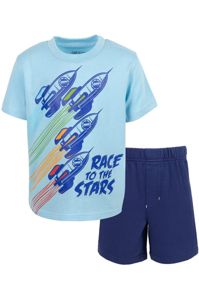 Funstuff Athletic T-Shirt and French Terry Shorts Outfit Set - imagikids