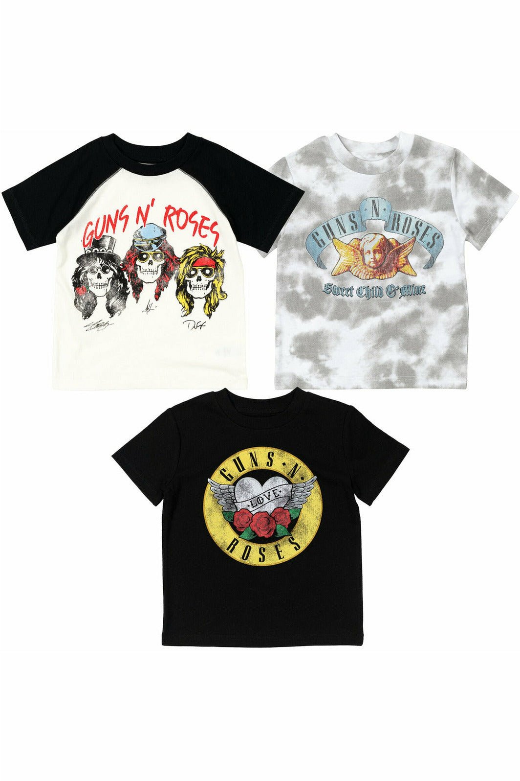 Guns N' Roses Guns N Roses 3 Pack Raglan Pullover Graphic T-Shirts - imagikids