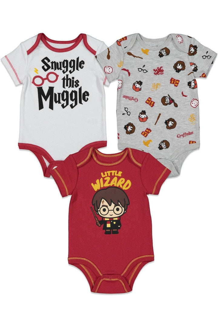 Harry Potter 3 Pack Short Sleeve Bodysuit - imagikids