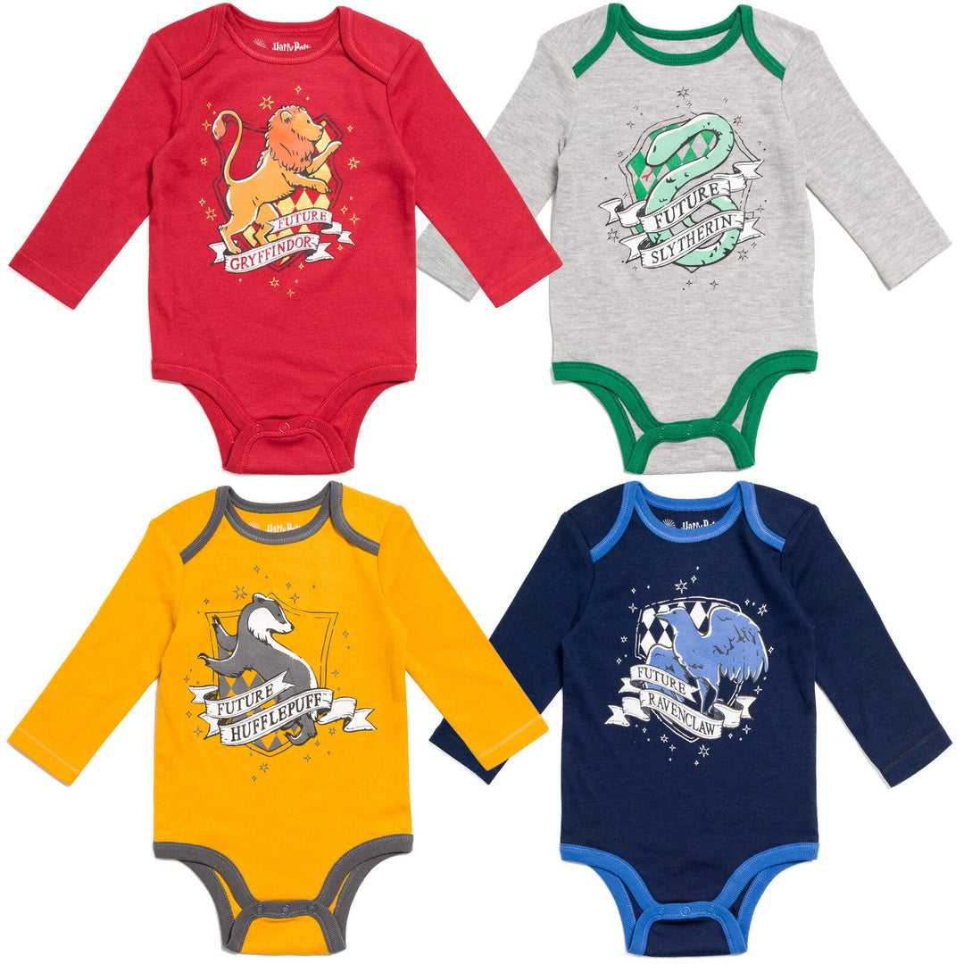 Harry Potter 4 Pack Cuddly Long Sleeve Bodysuits - imagikids