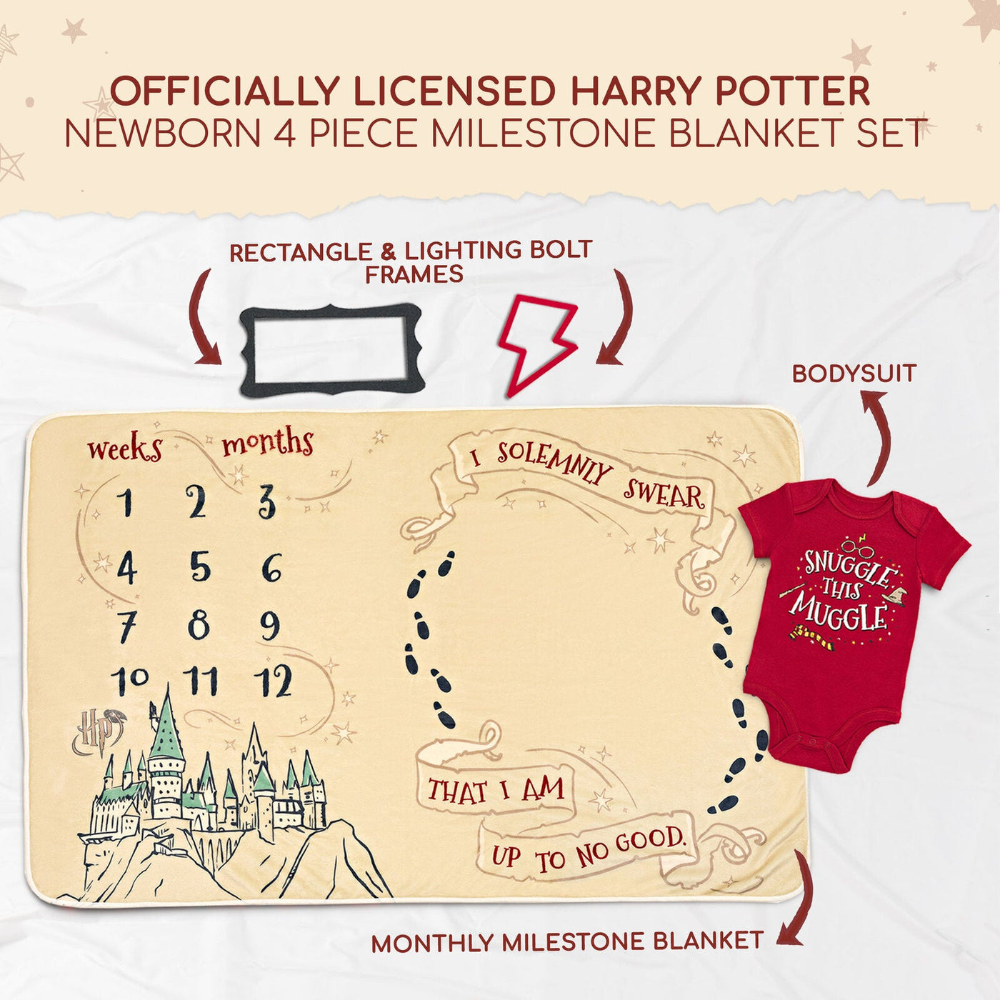 Harry Potter 4 Piece Monthly Milestone Gift Set - imagikids