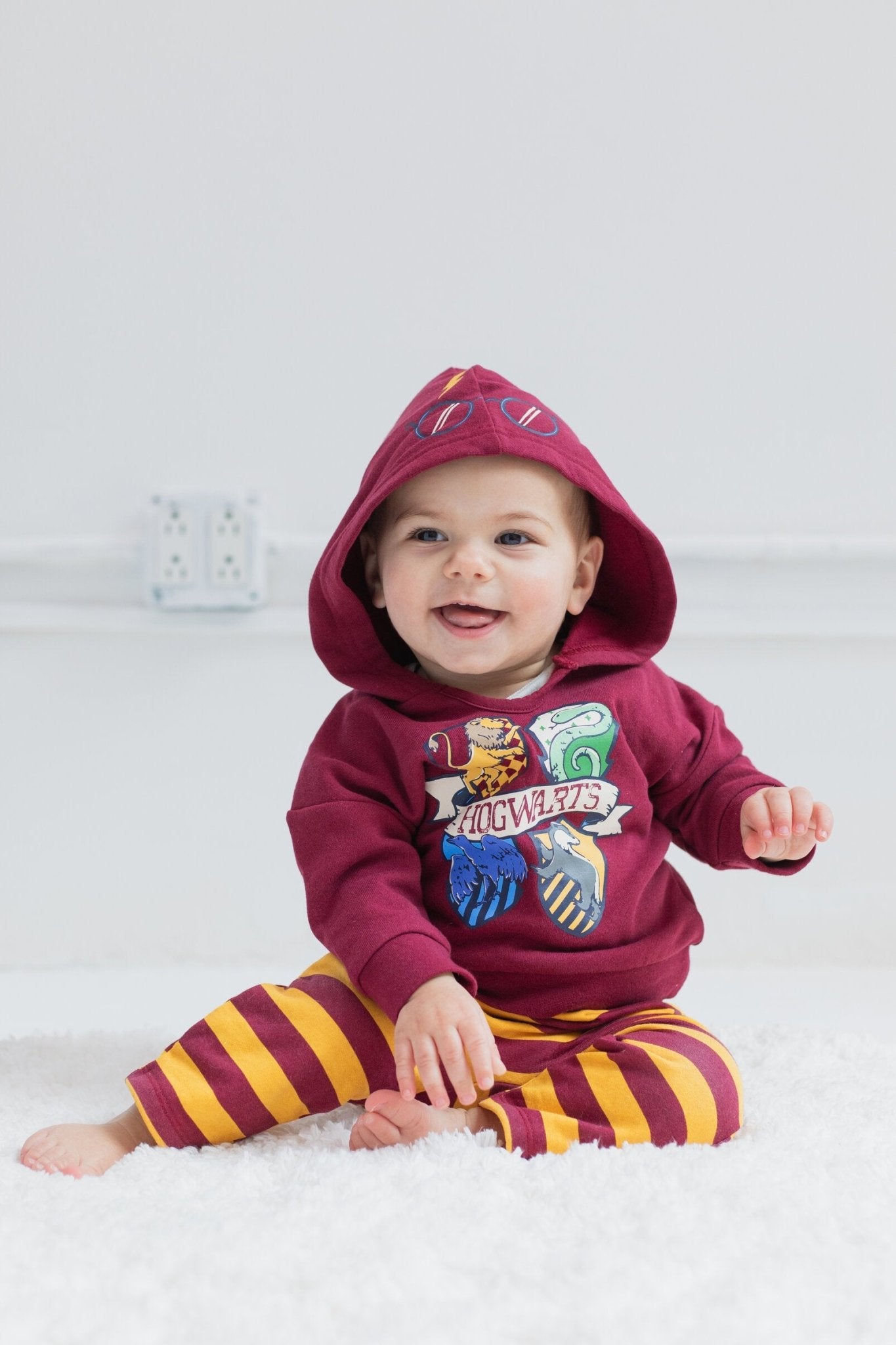 Harry Potter Fleece Pullover Hoodie Bodysuit and Pants 3 Piece Outfit Set - imagikids
