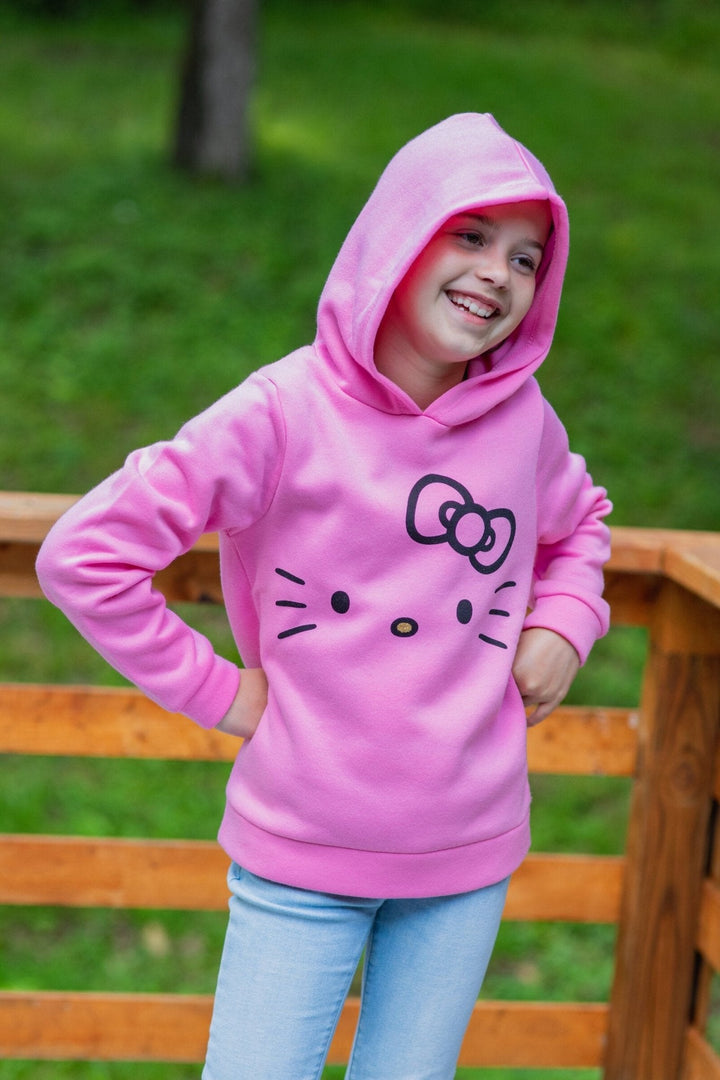 Hello Kitty Girls Fleece Pullover Hoodie Little Kid to Big Kid - imagikids