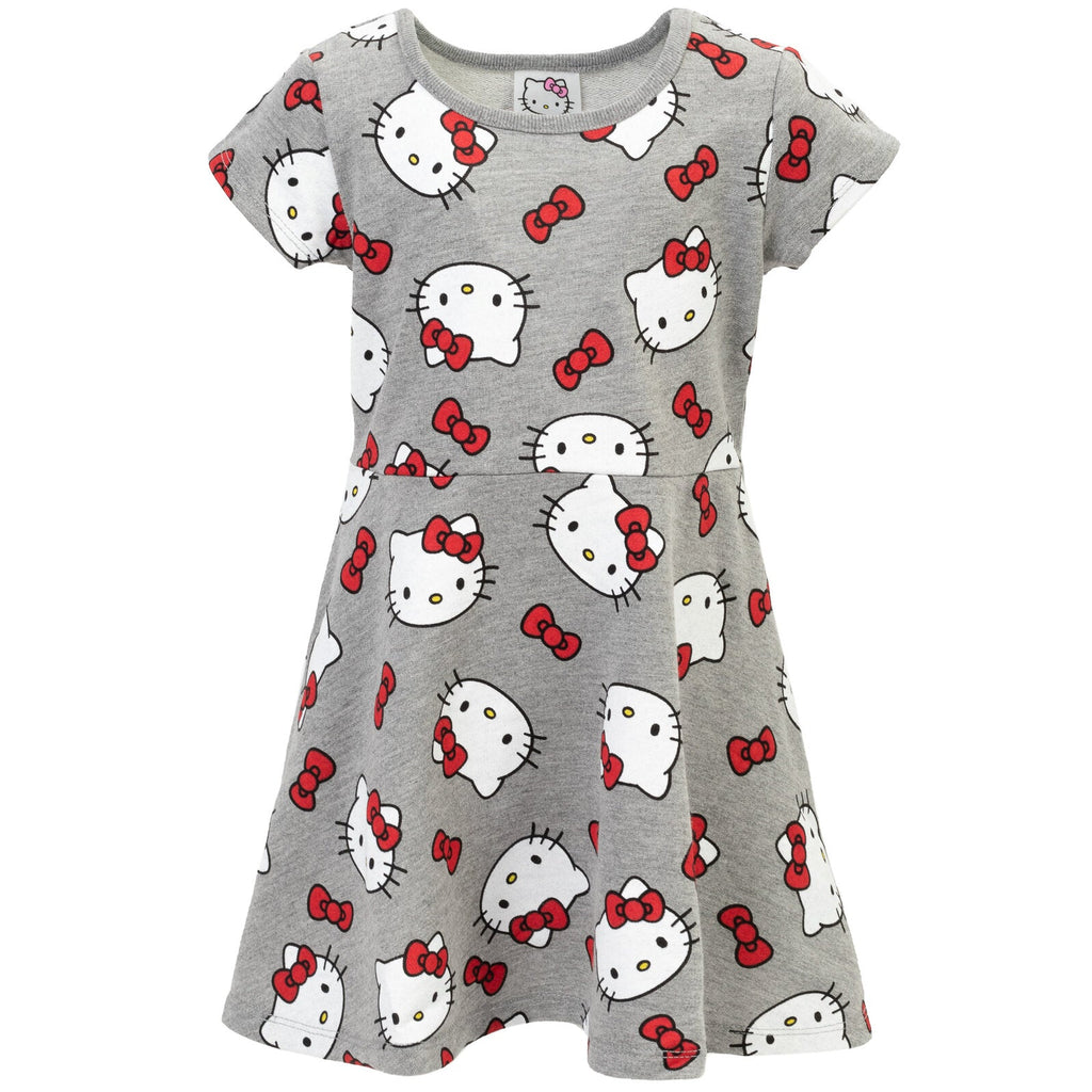 Hello Kitty Little Girls Short Sleeve Dress Grey 7-8