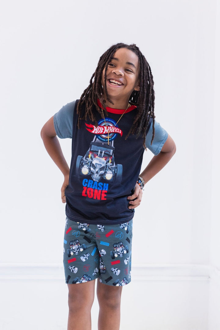 Hot Wheels Pajama Shirt and Shorts Sleep Set - imagikids