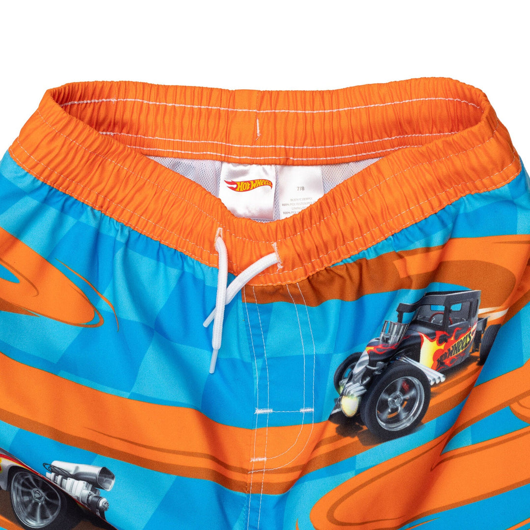 Hot Wheels UPF 50+ Pullover Rash Guard Swim Trunks Outfit Set - imagikids