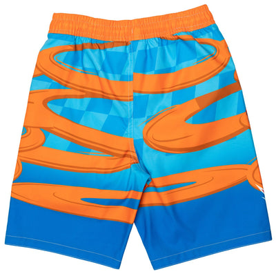 Hot Wheels UPF 50+ Pullover Rash Guard Swim Trunks Outfit Set - imagikids