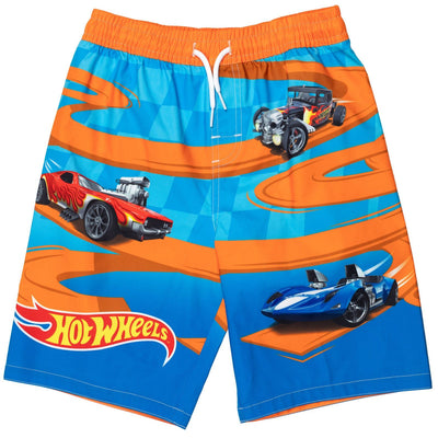 Hot Wheels UPF 50+ Pullover Rash Guard Swim Trunks Outfit Set - imagikids